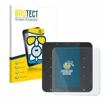 Parte frontal de un envase de producto con el logotipo de la marca BROTECT. Al lado se muestra el dispositivo ISDT P30 con su 