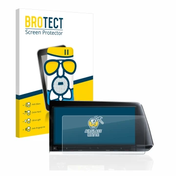 Parte frontal de un envase de producto con el logotipo de la marca BROTECT. Al lado se muestra el dispositivo Volkswagen Golf 