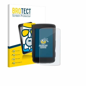 Parte frontal de un envase de producto con el logotipo de la marca BROTECT. Al lado se muestra el dispositivo Hammerhead Karoo