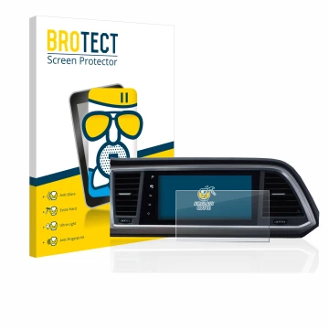 Parte frontal de un envase de producto con el logotipo de la marca BROTECT. Al lado se muestra el dispositivo Seat Ateca Style