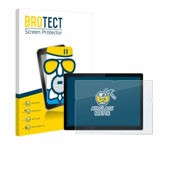 Parte frontal de un envase de producto con el logotipo de la marca BROTECT. Al lado se muestra el dispositivo Lenovo ThinkPad 