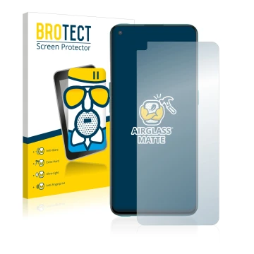 Parte frontal de un envase de producto con el logotipo de la marca BROTECT. Al lado se muestra el dispositivo OnePlus Nord CE 