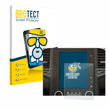 Parte frontal de un envase de producto con el logotipo de la marca BROTECT. Al lado se muestra el dispositivo Renault Megane 4