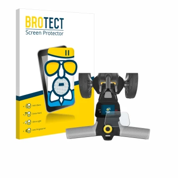 Parte frontal de un envase de producto con el logotipo de la marca BROTECT. Al lado se muestra el dispositivo PowaKaddy CT6 GP