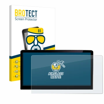 Parte frontal de un envase de producto con el logotipo de la marca BROTECT. Al lado se muestra el dispositivo Skoda Enyaq iV 8