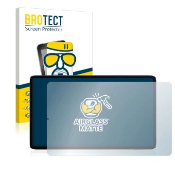 Parte frontal de un envase de producto con el logotipo de la marca BROTECT. Al lado se muestra el dispositivo Xiaomi Mi Pad 5 