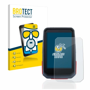 Parte frontal de un envase de producto con el logotipo de la marca BROTECT. Al lado se muestra el dispositivo Sigma ROX 4.0 co