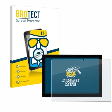 Parte frontal de un envase de producto con el logotipo de la marca BROTECT. Al lado se muestra el dispositivo Hyrican Enwo Pad