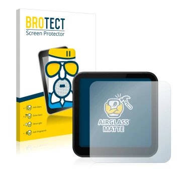 Parte frontal de un envase de producto con el logotipo de la marca BROTECT. Al lado se muestra el dispositivo DJI Action 2 con