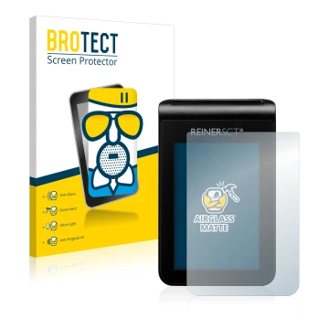 Parte frontal de un envase de producto con el logotipo de la marca BROTECT. Al lado se muestra el dispositivo REINER SCT tanJa