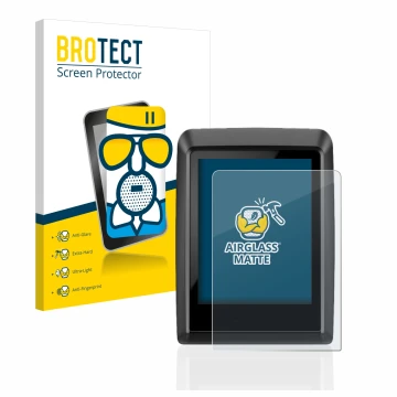 Parte frontal de un envase de producto con el logotipo de la marca BROTECT. Al lado se muestra el dispositivo Bosch Kiox 300 c