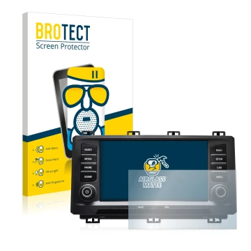 Parte frontal de un envase de producto con el logotipo de la marca BROTECT. Al lado se muestra el dispositivo Seat Ateca 2017 