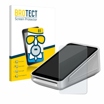 Parte frontal de un envase de producto con el logotipo de la marca BROTECT. Al lado se muestra el dispositivo Square Terminal 