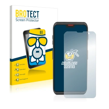 Parte frontal de un envase de producto con el logotipo de la marca BROTECT. Al lado se muestra el dispositivo Honeywell ScanPa