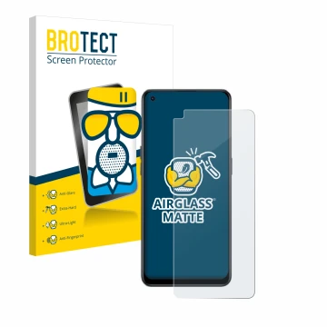 Parte frontal de un envase de producto con el logotipo de la marca BROTECT. Al lado se muestra el dispositivo Oppo Reno 8 Lite