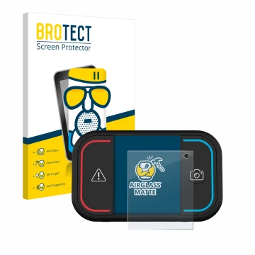 Parte frontal de un envase de producto con el logotipo de la marca BROTECT. Al lado se muestra el dispositivo Saphe Drive Mini