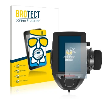 Parte frontal de un envase de producto con el logotipo de la marca BROTECT. Al lado se muestra el dispositivo Futaba 7PXR con 