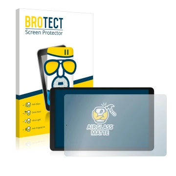 Parte frontal de un envase de producto con el logotipo de la marca BROTECT. Al lado se muestra el dispositivo Odys Space One 1