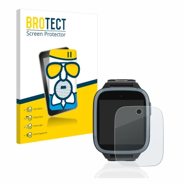 Parte frontal de un envase de producto con el logotipo de la marca BROTECT. Al lado se muestra el dispositivo Xplora XGO3 (1a 