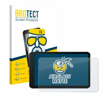 Parte frontal de un envase de producto con el logotipo de la marca BROTECT. Al lado se muestra el dispositivo Garmin DriveCam 