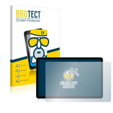 Parte frontal de un envase de producto con el logotipo de la marca BROTECT. Al lado se muestra el dispositivo Xiaomi Redmi Pad