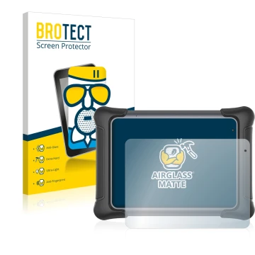 Parte frontal de un envase de producto con el logotipo de la marca BROTECT. Al lado se muestra el dispositivo Autel MaxiSys El