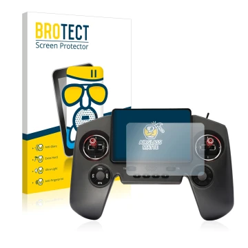 Parte frontal de un envase de producto con el logotipo de la marca BROTECT. Al lado se muestra el dispositivo FrSky Twin Lite 