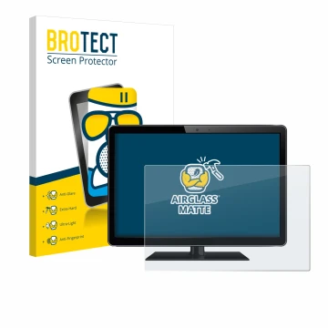Parte frontal de un envase de producto con el logotipo de la marca BROTECT. Al lado se muestra el dispositivo con su protector