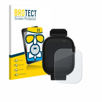 Parte frontal de un envase de producto con el logotipo de la marca BROTECT. Al lado se muestra el dispositivo Xplora X6 Play 2