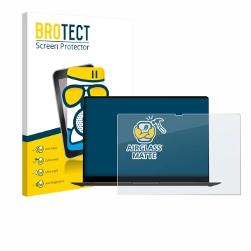 Parte frontal de un envase de producto con el logotipo de la marca BROTECT. Al lado se muestra el dispositivo Samsung Galaxy B