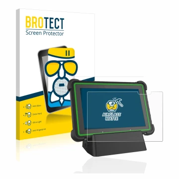 Parte frontal de un envase de producto con el logotipo de la marca BROTECT. Al lado se muestra el dispositivo Hella Gutmann Me