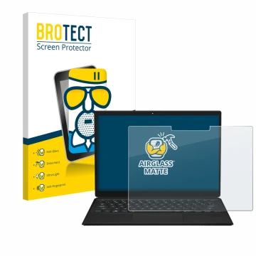 Parte frontal de un envase de producto con el logotipo de la marca BROTECT. Al lado se muestra el dispositivo ASUS ROG Flow Z1