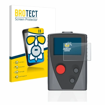 Parte frontal de un envase de producto con el logotipo de la marca BROTECT. Al lado se muestra el dispositivo Swissphone Boss 