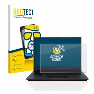 Parte frontal de un envase de producto con el logotipo de la marca BROTECT. Al lado se muestra el dispositivo ASUS ProArt Stud