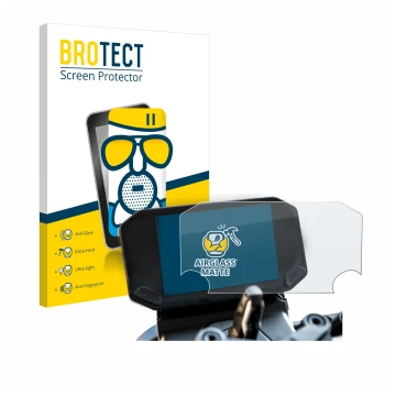 Parte frontal de un envase de producto con el logotipo de la marca BROTECT. Al lado se muestra el dispositivo VOGE 350 AC con 