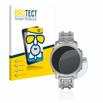 Parte frontal de un envase de producto con el logotipo de la marca BROTECT. Al lado se muestra el dispositivo Diesel Griffed (