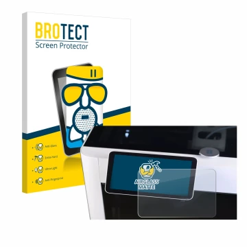 Parte frontal de un envase de producto con el logotipo de la marca BROTECT. Al lado se muestra el dispositivo Bambu Lab X1-Car