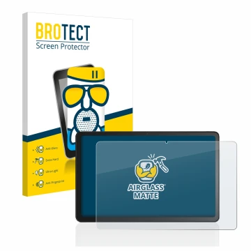 Parte frontal de un envase de producto con el logotipo de la marca BROTECT. Al lado se muestra el dispositivo Amazon Fire Max 