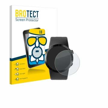 Parte frontal de un envase de producto con el logotipo de la marca BROTECT. Al lado se muestra el dispositivo Shot Scope X5 co