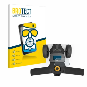 Parte frontal de un envase de producto con el logotipo de la marca BROTECT. Al lado se muestra el dispositivo PowaKaddy FX3 co