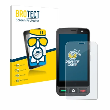 Parte frontal de un envase de producto con el logotipo de la marca BROTECT. Al lado se muestra el dispositivo Brondi Amico Poc