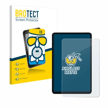 Parte frontal de un envase de producto con el logotipo de la marca BROTECT. Al lado se muestra el dispositivo Xiaomi Pad 6 con