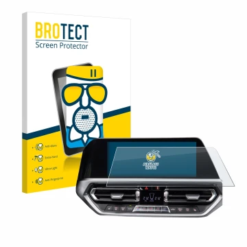 Parte frontal de un envase de producto con el logotipo de la marca BROTECT. Al lado se muestra el dispositivo BMW 3 G20 2020 c