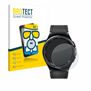 Parte frontal de un envase de producto con el logotipo de la marca BROTECT. Al lado se muestra el dispositivo Samsung Galaxy W