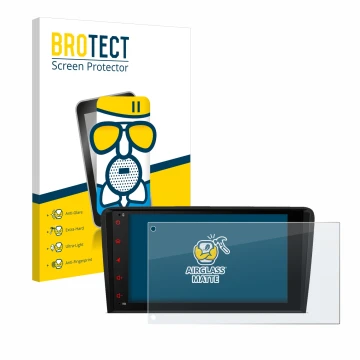 Parte frontal de un envase de producto con el logotipo de la marca BROTECT. Al lado se muestra el dispositivo Xtrons PSA80A3AL