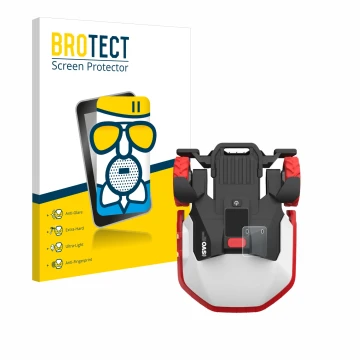 Parte frontal de un envase de producto con el logotipo de la marca BROTECT. Al lado se muestra el dispositivo Kress Mission Me