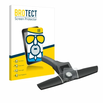 Parte frontal de un envase de producto con el logotipo de la marca BROTECT. Al lado se muestra el dispositivo Motocaddy S1 Ele