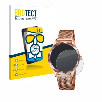 Parte frontal de un envase de producto con el logotipo de la marca BROTECT. Al lado se muestra el dispositivo Lotus SMARTIME 5