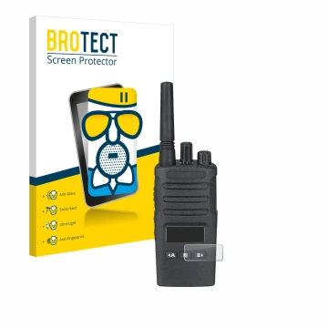 Parte frontal de un envase de producto con el logotipo de la marca BROTECT. Al lado se muestra el dispositivo Motorola XT460 c