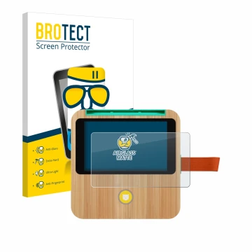 Parte frontal de un envase de producto con el logotipo de la marca BROTECT. Al lado se muestra el dispositivo tigerbox Touch P